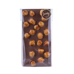 Mléčná belgická čokoláda s karamelizovanými lískovými ořechy Janský 100 g