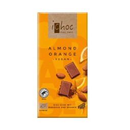 BIO VEGAN Rýžová čokoláda pomeranč a mandle iChoc 80 g