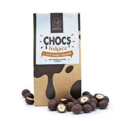 Chocs lískové ořechy v 70% hořké čokoládě NATU 200 g