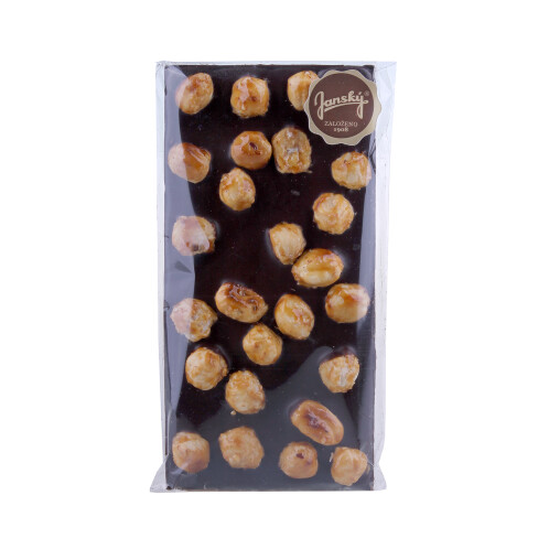 Tmavá belgická čokoláda s karamelizovanými lískovými ořechy 100 g
