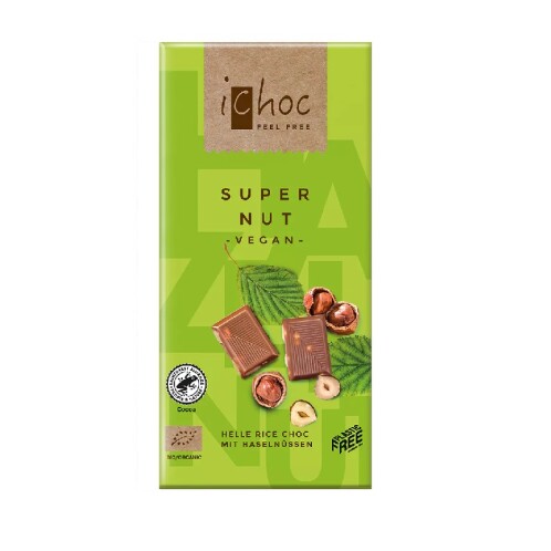 BIO VEGAN Rýžová čokoláda s oříšky iChoc 80 g