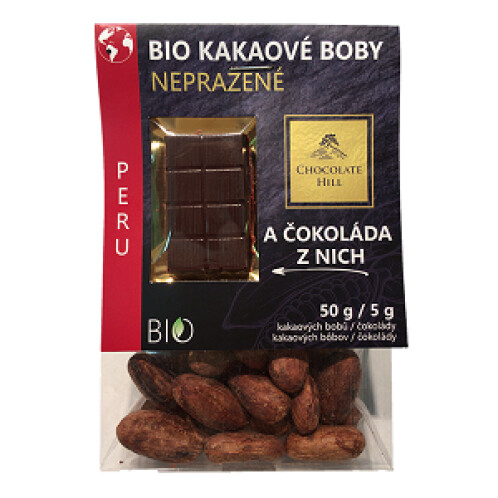 BIO Kakaové boby nepražené + čokoládka Peru 55g