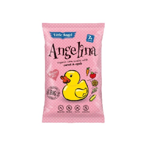 BIO Kukuřičný snack mrkev, jablko Little Angel Angelina 30 g