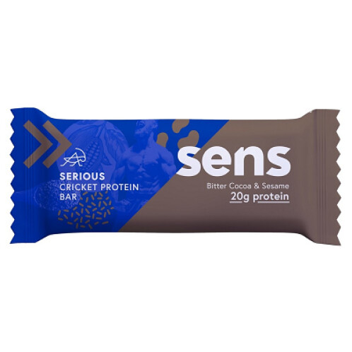 Protein tyčinka s cvrččí moukou - Hořké kakao & Sezam Sens 60 g